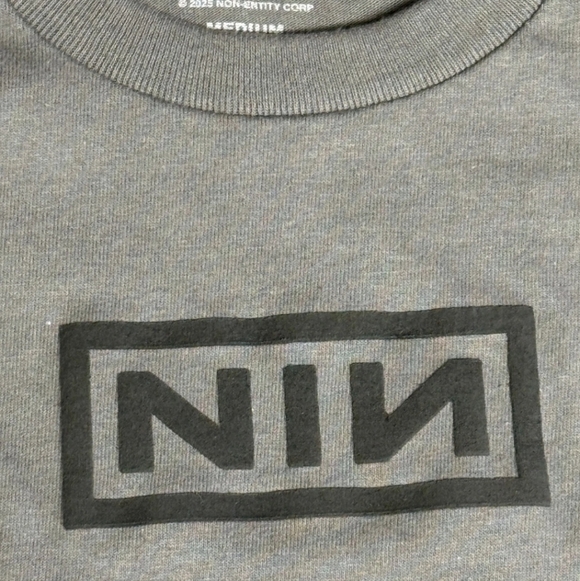 Nine Inch Nails Classic Logo Charcoal Tee - Picture 2 of 4